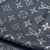 LOUIS VUITTON Monogram Shine Black 55" Metallic Shawl