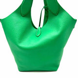 Polo Ralph Lauren Polo Play Small Green Pebbled Leather Tote