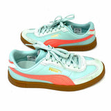 Puma Women's Aqua Size 6.5 Lace-up Leather Sneakers
