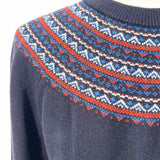 Kule Women's Navy Size S Crew Fair Isle Sweater