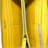 JIMMY CHOO Nefer Yellow Zip-Around Quilted Wallet