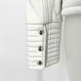 IRO Rojan Women's White Size 38/6 Asymmetrical Leather Moto Jacket