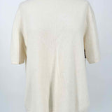 NAKED CASHMERE Women's Cream Size L Crew Cashmere Short Sleeve Top
