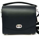 R.Boo Black Green Top Handle Interchangeable Flap Color Block Leather Crossbody