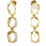 Leith Clear Gold Tone Dangle Linear Crystal Earrings