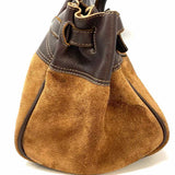 Homer Montecito CaryAll Suede Brown Oversized Color Block Leather Tote