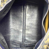 Christian Dior Vintage Boston Canvas Beige Navy Diorissimo Satchel