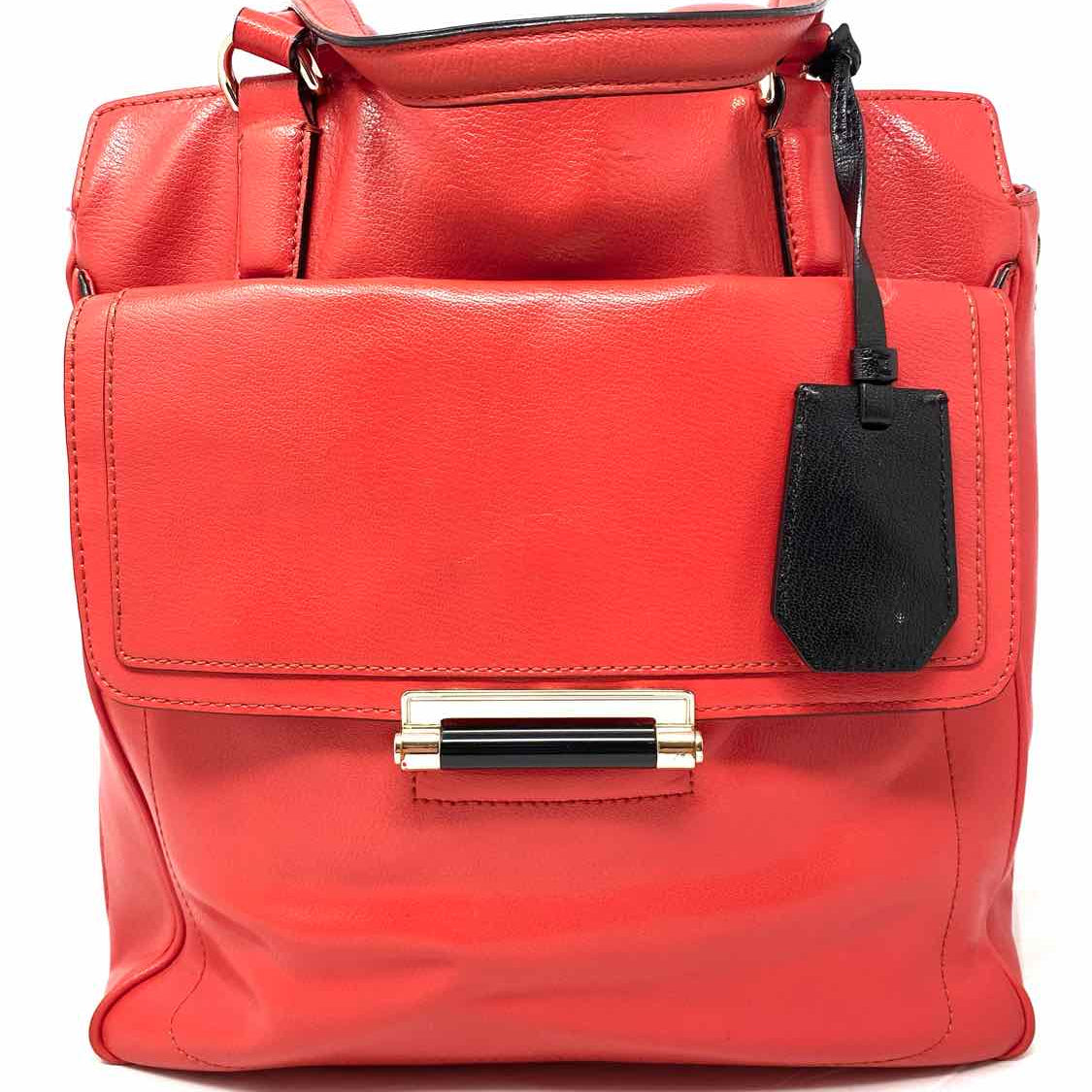 Diane Von Furstenberg Highline Orange Open Top Zipper Leather Tote