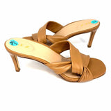 INEZ Isa Women's Beige Size 7.5 Kitten Heel Leather Twist Sandals