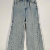 FRAME Le Baggy Palazzo Women's Light Blue Size 27/4 Wide Leg Acid Wash Jeans
