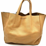 Ampersand As Apostrophe Beige Pebbled Leather Tote