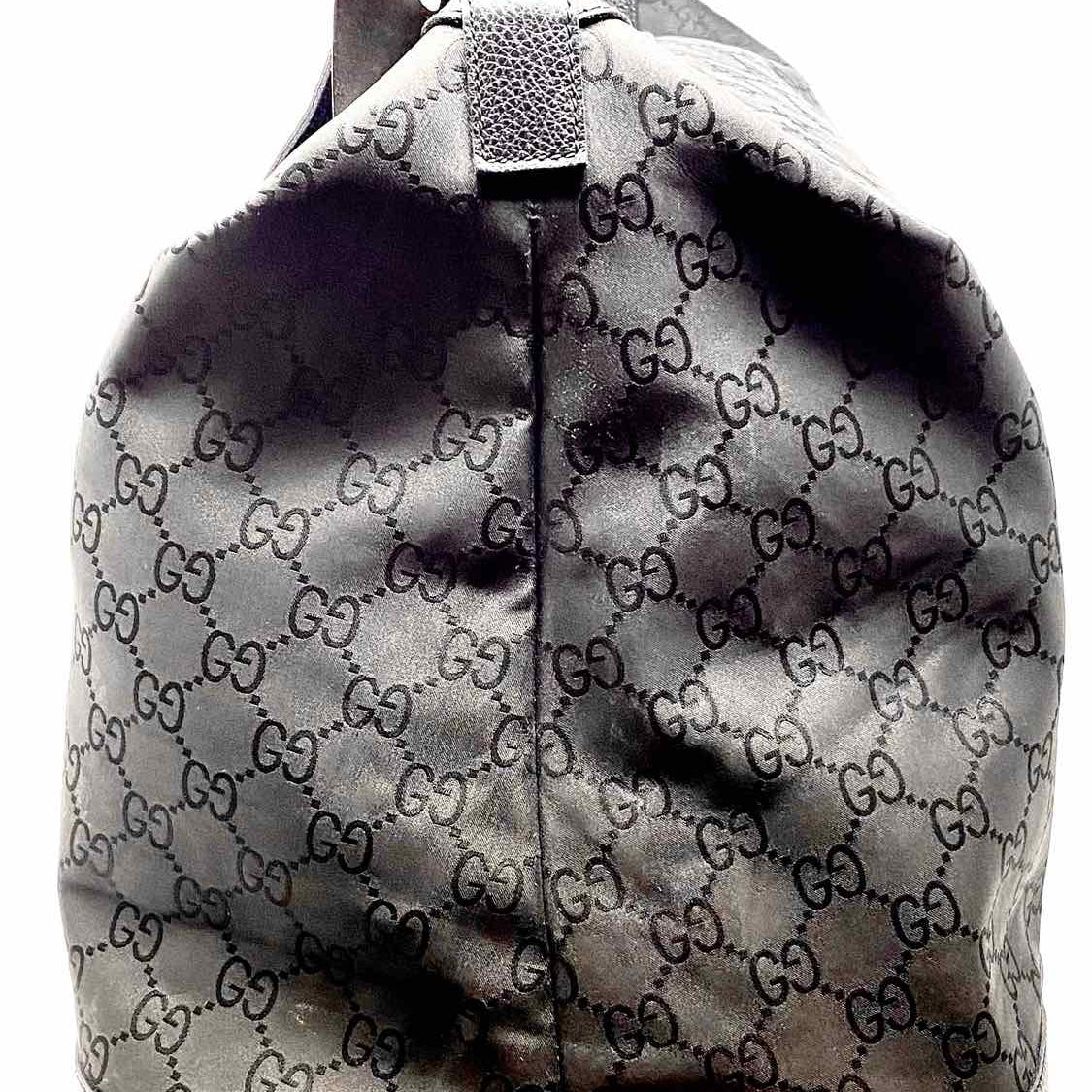 Gucci Nylon Black GG Canvas Duffle Bag