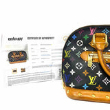 LOUIS VUITTON 2004 Multicolour Alma Black Half Dome Monogram Satchel