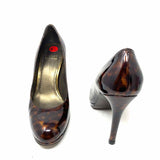 Stuart Weitzman Women's Black / Brown Size 6.5 Patent Leather Tortoise Pumps