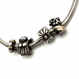 PANDORA 925 Sterling Charm Bracelet w/ Charms