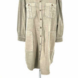 James Perse Women's Gray Size M Button Down Cotton Blend Dress