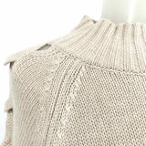 Donna Karan Women's Beige Size XS Cut Out Wool Blend Knit Sweater