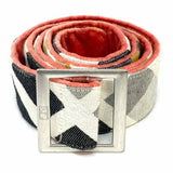 Bone Yard Gray White Plaid Belt