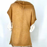 Karamel Collection Women's White Camel Size L Layered Long Sleeve
