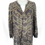 Isabel Marant Etoile Women's Gray Size M tunic Cotton Blend Abstract Long Sleeve