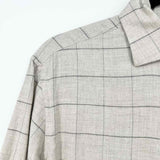 LEDBURY Men's Beige Size M Button Down Window Pane Long Sleeve Shirt