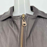 DOMA Women's Brown Size S Zip Leather Moto Jacket