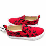 Alexander McQueen McQ Women's Red Black Size 40/10 Canvas Swallow Sneakers
