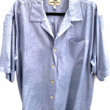 Jamaica Jaxx Men's Steel Blue Size M Button Down Silk Short Sleeve Shirt