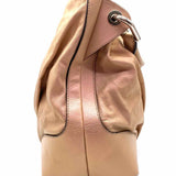 DOLCE & GABBANA Miss Brook Peach Hobo Pearlescent Leather Satchel
