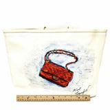 Chanel 2008-09 Mobile Art Collection by Karl Lagerfeld Canvas Off White Tote