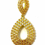 Cote d' Argent Gold Tone Dangle 2" Teardrop Cubic Zirconia Earrings