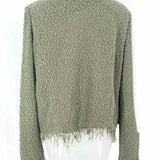 IRO Shavani Women's Green Size 44/L Open Front Tweed shag Cardigan