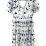 Chi Chi Women's Baby Blue Size 10 Midi Tulle Flower Embroidered Dress