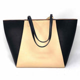 LOUIS VUITTON 2017 LockMe Cabas Black Beige Turnlock Color Block Leather Tote