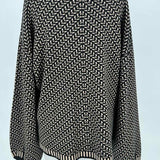 Max Studio Women's Beige Black Size M Viscose Blend Chevron Sweater