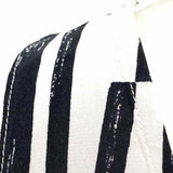 Vince Women's Black White Size L V-Neck Silk Geometric Sleeveless