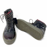 Alexander McQueen Men's Burgundy Shoe Size 42/9 Patent Leather Zip Sneakers