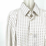 Boss by H. Boss Men's White Size XXL Button Down Dots Long Sleeve Shirt