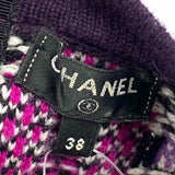 Chanel Women's Purple Red Size 38/S Crew Cashmere Abstract Diamond Sweater