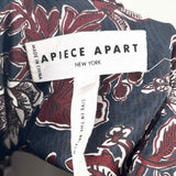 APIECE APART Women's Navy Size M Button Down Silk Floral Dress