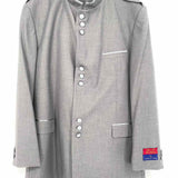 Apollo King Nehru Style Men's Gray 54 Button Down Suit