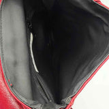 Red Flap Asymmetrical Leather Made in France Crossbody