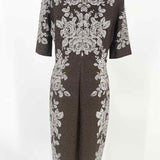 W by Worth Women's Brown White Size 8 sheath Floral Dress