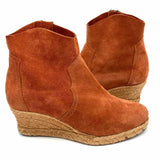 Holding Horses Women's Orange Size 40/9 Wedge Suede Espadrille Bootie