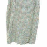 Oscar de la Renta Women's Teal Yellow Size 14 pencil Tweed Skirt