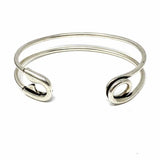 Estate 925 Sterling Silver 7.5" Safety Pin Bangle