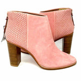 Ted Baker Azaila Women's Pink Size 39/8.5 Block Heel Suede Textured Bootie
