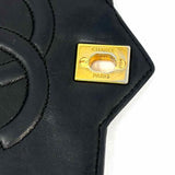 Chanel 1994-96 Medium Single Flap Black Quilted Lamb Leather France Shoulder Bag