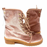 Stuart Weitzman Metermaid Women's Mauve Size 8 Lace-up Velvet Boots