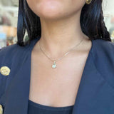 Estate 14K Gold Teardrop 16 in Prasiolite Cube Chain Necklace